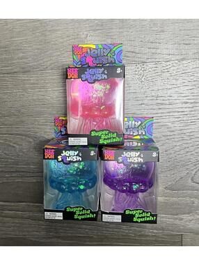 AUTHENTIC NeeDoh Jellyfish Jelly Squish Set of (3) - GENUINE Pink, Blue, Purple